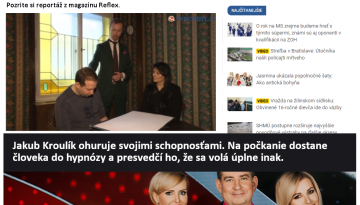 TV Markíza: Mentalista Jakub Kroulík ohuruje. Na počkanie dostane človeka do hypnózy.